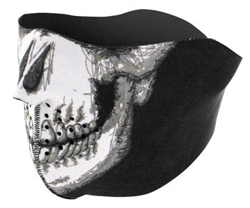 FACE MASK NEOPRENE HALF SKULL - Zan Headgear -