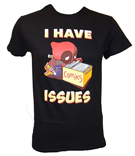 Marvel Deadpool I have Issues T-shirt, Extra Large, Black