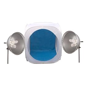 Interfit INT318 24-Inch Pop Up Photo Box Kit with 2 LampHeads and Stands