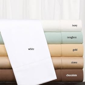 800TC Solid Cotton Single Ply Sheet Set, King, White by SmartBargains