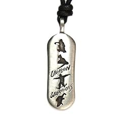 Urban Warriors Skateboard Pewter Pendant, Board Art Collection