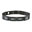 Stainless Steel Black Plated Laser Etched Greek Key Design Men's Bracelet (11mm Wide) - 8.25 Inches