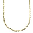 14 Yellow Gold 2.5mm Diamond Cut Rope Chain Necklace, 20"