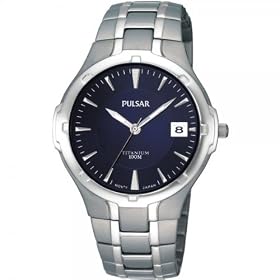 Pulsar by Seiko Gents Blue Dial Titanium Watch PXH411X1