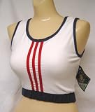 Red White and Blue Tank - White with Red and Denim Blue Combo - Cotto Lycra, Medium
