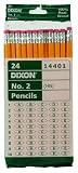 Dixon Wood Cased Black Core #2 Pencils, 24 Count, Yellow (14401)