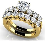 18k Yellow, Lucky Seven Bridal Set, 1.87-2.62 ct. (Color: GH, Clarity: VS) thumbnail