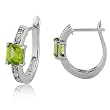 FOJO's Diamonds in Silver Genuine Peridot Hoop Earrings (1/10 ct. tw.)