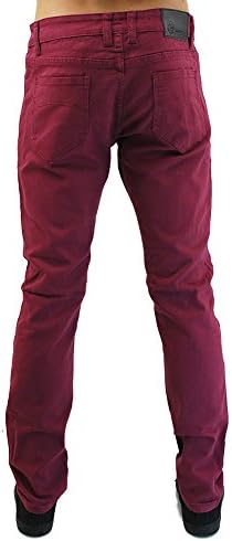 Kayden K Men's Twill Skinny Jeans Sangria Red-32x32