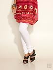 Stretchy Knit Churidar-White-2L