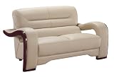 Global Furniture Isaiah Collection Bonded Leather Matching Love Seat, 992, Cappuccino