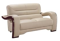 Hot Sale Global Furniture Isaiah Collection Bonded Leather Matching Love Seat, 992, Cappuccino