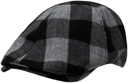 Plaid Ivy Golf Hat Driver Cap by Decky (Black/Grey Plaid, Small/Medium)