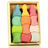 Wooden Toys - Kathe Kruse Wooden Puzzle - Rainbow Towers