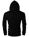 Ohoo Mens Slim Fit Lightweight Zip Up Hoodie with Pockets Long Sleeve Full-Zip Hooded Sweatshirt/DCF002-BLACK-2XL