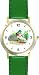 Mallard Ducks (Drake and Hen) JP - Bird Animal - WATCHBUDDY&Acirc;&reg; DELUXE TWO-TONE THEME WATCH - Arabic Numbers - Green Leather Strap-Size-Children's Size-Small ( Boy's Size & Girl's Size )
