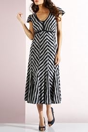 Per Una Cotton Rich Chevron Stripe Dress [T62-9687G-S]