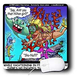 Londons Times Funny Panel Hollywood Cartoons - Paris Hilton Takes A Dive - Mouse Pads