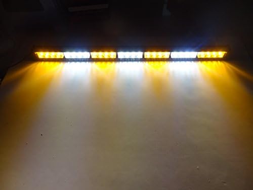 HONETECH(TM) 36" LED Hazard Emergency Vehicle Warning Traffic Advisor Strobe Light Bar (Yellow&amp;White)
