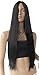 NuoYa001 Black 28'' Women Ladies Long Straight Hair Full Wigs No Bang Middle Part Goddess Party