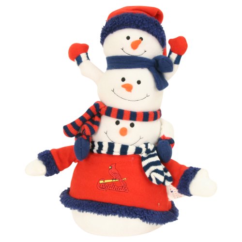St. Louis Cardinals Table Top 3 Stacked Snowmen (Measures 16