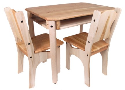Camden Rose Childs Cherry & Maple Wood Table and 2 Chairs, USA Made On Sale