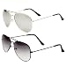 SHEOMY COMBO OF STYLISH GOLDEN SILVER MERCURY AVIATOR AND HALF BLACK AVIATOR SUNGLASSES WITH 2 BOX RS.299.00