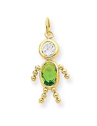 14k Gold August Boy Birthstone Charm