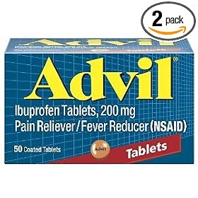 Advil Tablets, 200 mg, 50 Coated Tablets, Boxes (Pack of 2)