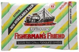 Fisherman's Friend Citrus Fravour Lozenges Sugar Free Candy 25g. (Lot 2 Packs)