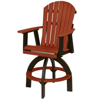 Elite Cozy-Back Bar Swivel Chair - Burgundy on Black