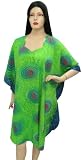 Natural Green Contrast Color Design Kaftan Cover up Plus Size Maternity XMas Christmas Gift