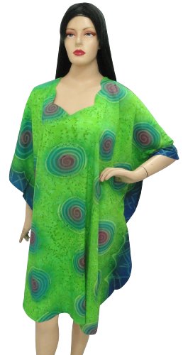 Natural Green Contrast Color Design Kaftan Cover up Plus Size Maternity