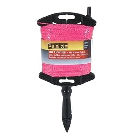 Click here to buy Empire Level 39514N Construction Line Reel, #18 by 500-Feet, Pink Braided Line by Empire Level.