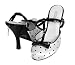 Women's White and Black Polka Dot High Heel Shoes - Size 6