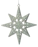 5.5 Silver Glitter 8-Point Filigree Star Full Round Christmas Ornament #2719128