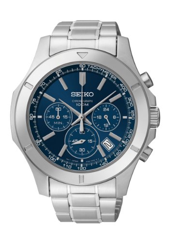 Seiko Chronograph Blue Dial Stainless Steel Mens Watch SSB103 Seiko Chronograph Blue Dial Stainless Steel Mens Watch SSB103