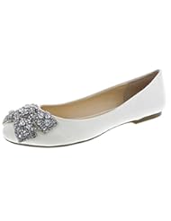 Shoes: Blue by Betsey Johnson Womens SB-Ever Ballet Flat,Ivory Satin,8.5 M US - Blue by Betsey Johnson
