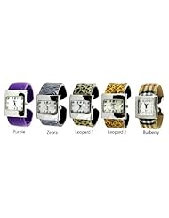 Geneva Platinum Womens Colored Plastic Cuff Band Watch-Burberry