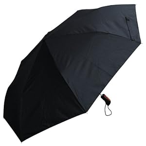 RainStoppers Auto Open Auto Close Mini Umbrella, Black, 46-Inch