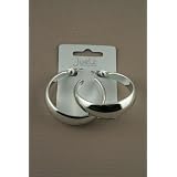 Silver Wide Plastic Hoop Earrings IN1722