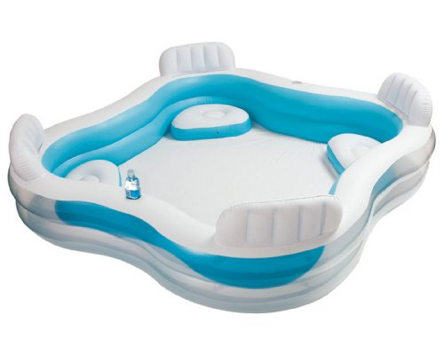 INTEX Luxus Familienpool – Pool Lounge – 229 x 229 x 66 cm – Swimmingpool für Garten