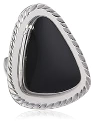 Sterling Silver Onyx Organic Shape Ring, Size 7