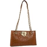 DKNY Croc-Embossed Leather Chain E/W Cross-Bod