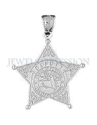 Rhodium-Plated 925 Sterling Silver State Of Florida Sheriffs Dept Pendant