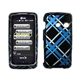 Premium Blue Plaid Design Hard Snap-on Case Cover for LG Rumor Touch LN510  ....