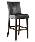 Powell Furniture Black Faux Leather Parsons Bar Stool
