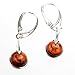 Sterling silver and cognac amber dangle earrings
