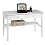 Oxford 48 Inch White Two Storage Drawer Writing Desk, TWO-DRAWER, WHITE