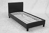 NEW PRADO 3′ FT FAUX LEATHER BLACK PVC SINGLE BED FRAME – HOMEIDEAS4U